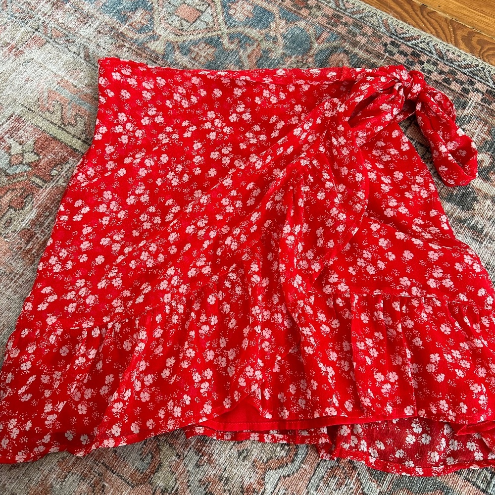 Red Floral Abercrombie Skirt
